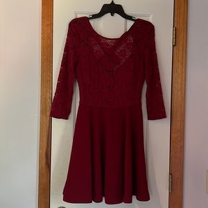 Burgundy Formal Mini Dress